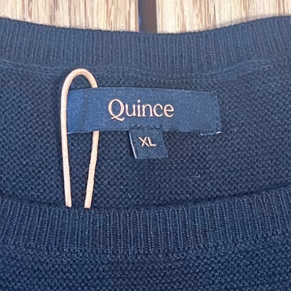 Quince Organic Cotton Cashmere Batwing Sweater Women XL Black Quiet Luxury - Picture 5 of 9